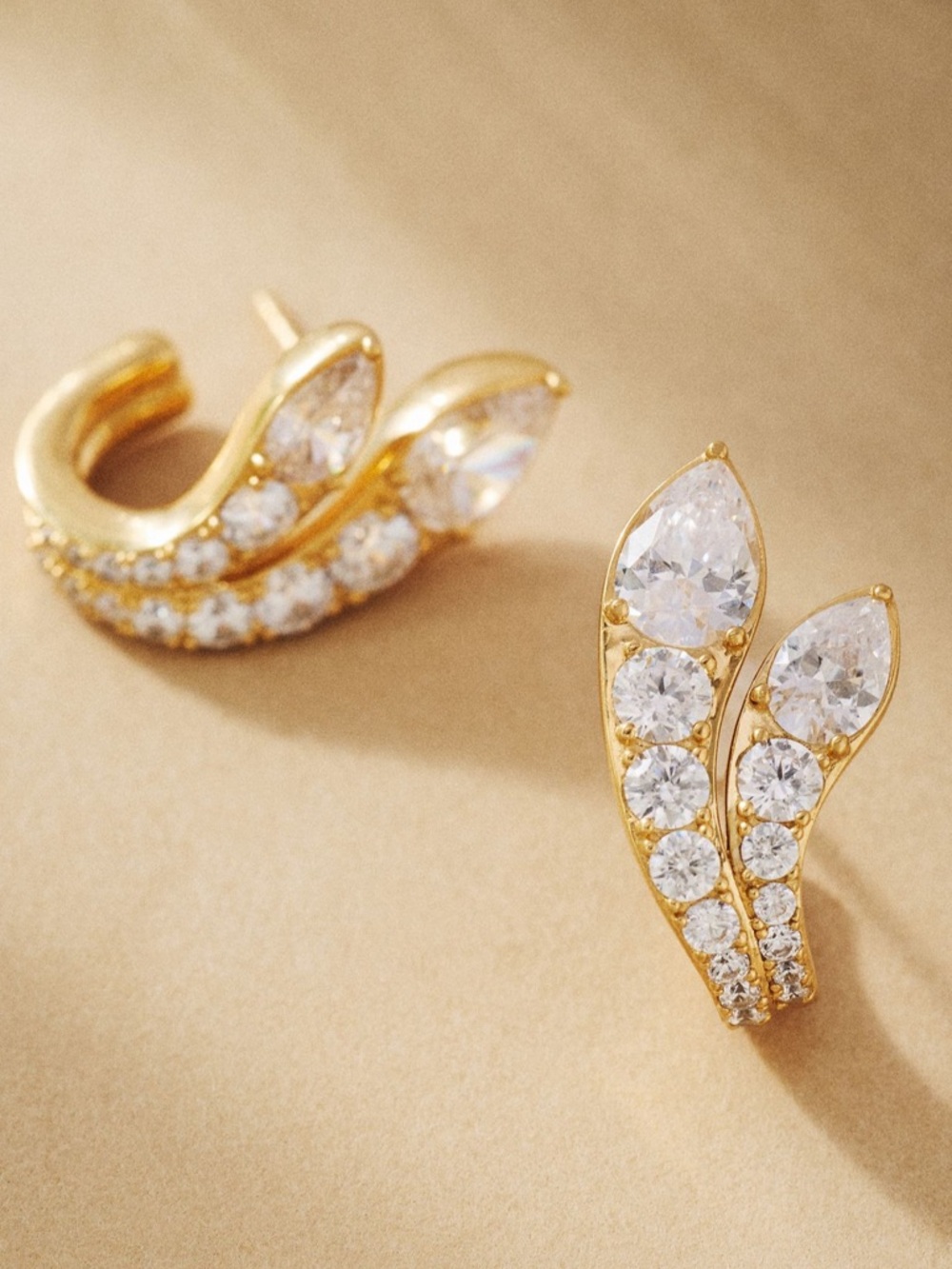 Anthropologie Nadri crystal lobe hoop earrings NEW